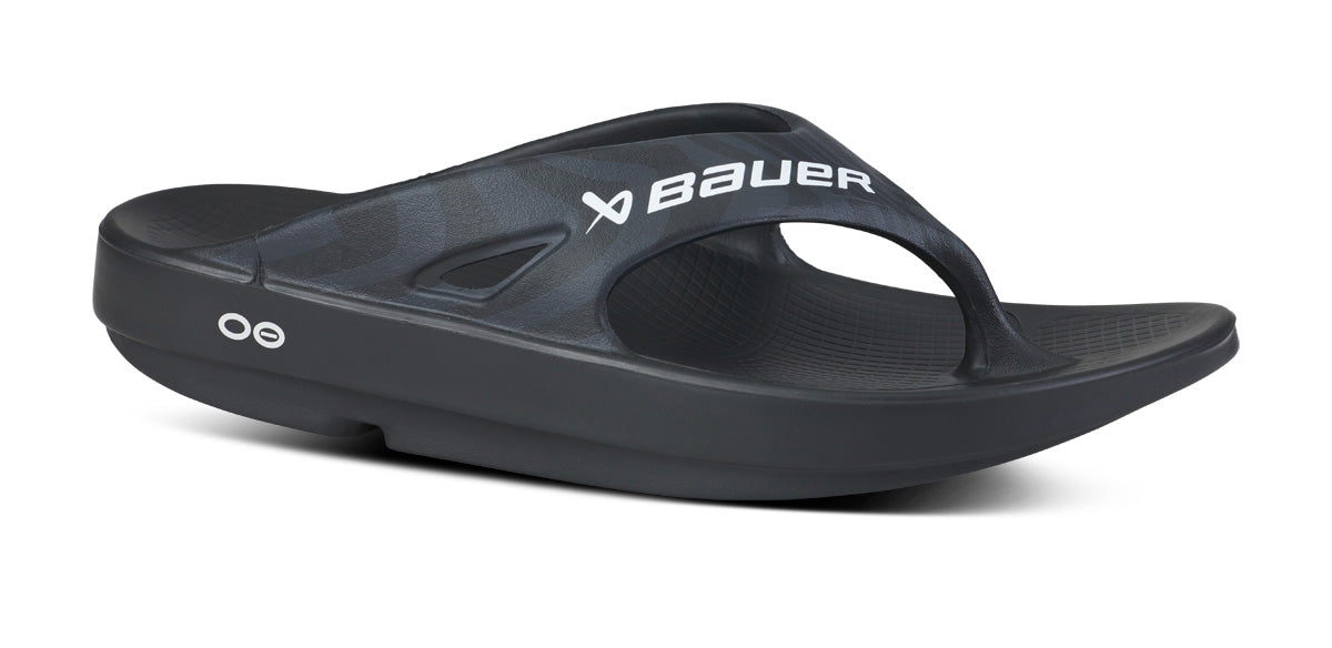 BAUER/OOFOS Men'S OOriginal Sport Sandal – Black Asphalt