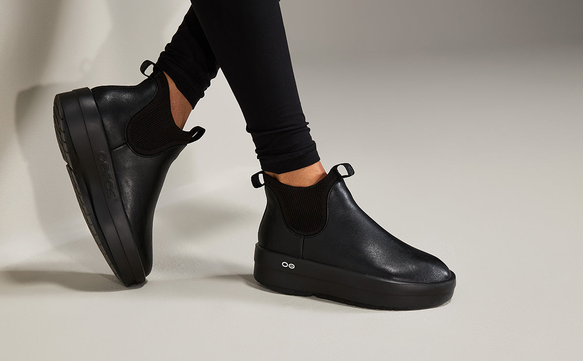 Women'S OOmega Leather Londoner - Black - Image 8